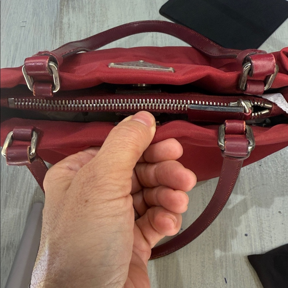 Prada Nylon Red Tote Bag-Authentic - Picture 15 of 16